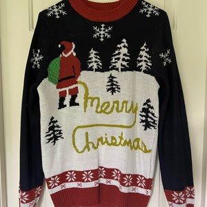 Tipsy Elves Ugly Sweater - Santa peeing Merry Christmas. Size Sm.